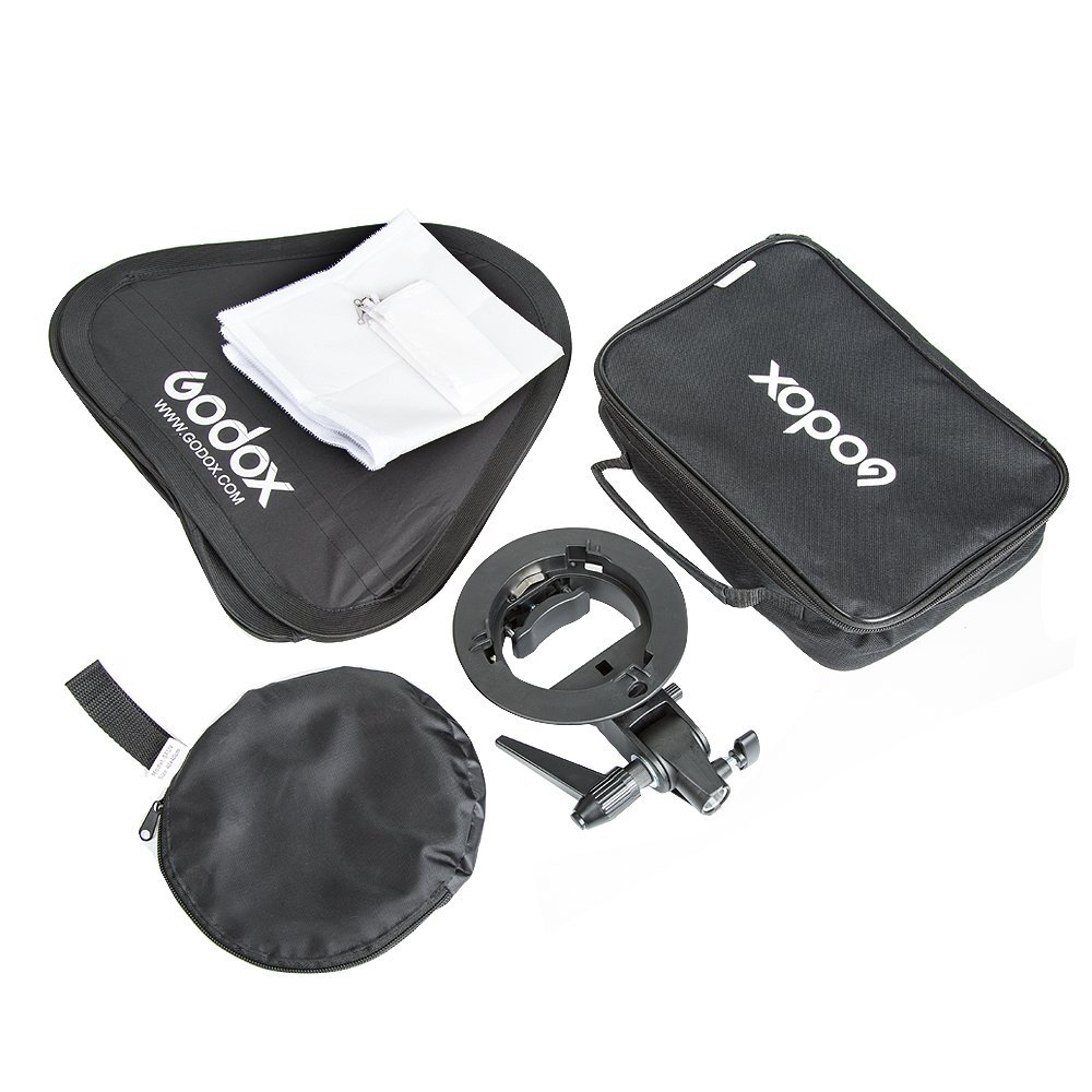 Godox Studio Flash Speedlite Softbox 40*40cm 40x40 + S type Bracket Mount Kit