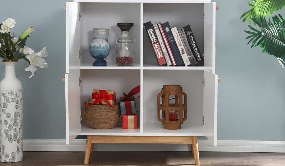 Accent Storage Cabinet 4 Doors Decorative Cabinet Buffet & Sideboard