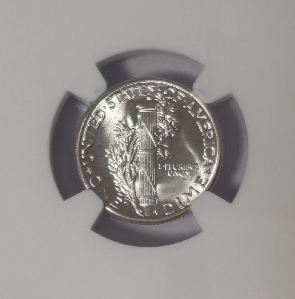 1935 MERCURY SILVER DIME NGC MS 65