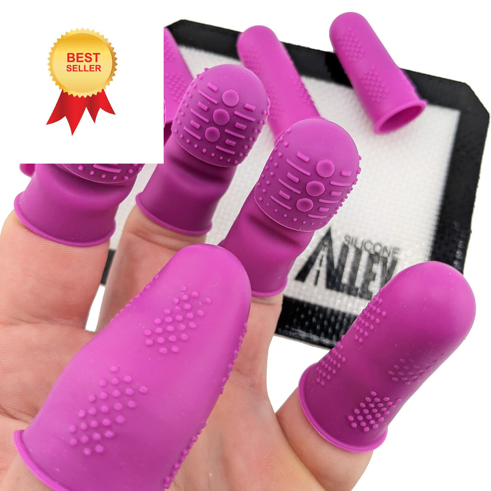 FLEX Thimbles | 9-Pack | 3X-Thick THIK-TIP Medium (3) + Medium, Purple