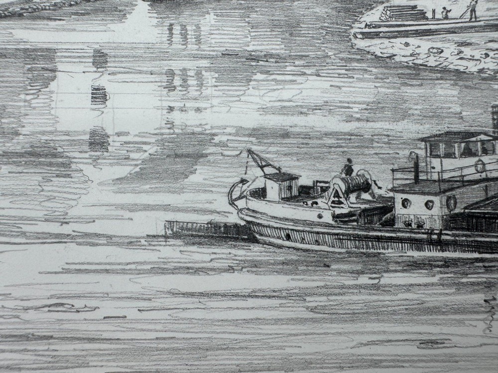 * HEINZ WEHLISCH DRAWING NECKARGEMÜND SIGNED