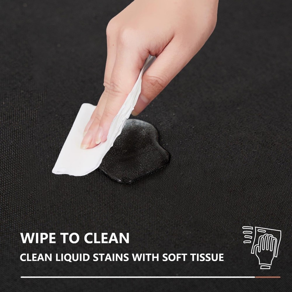 2 Pack Black Tablecloth Fitted Table Clothes for 6 Foot Rectangle Tables - Wa...