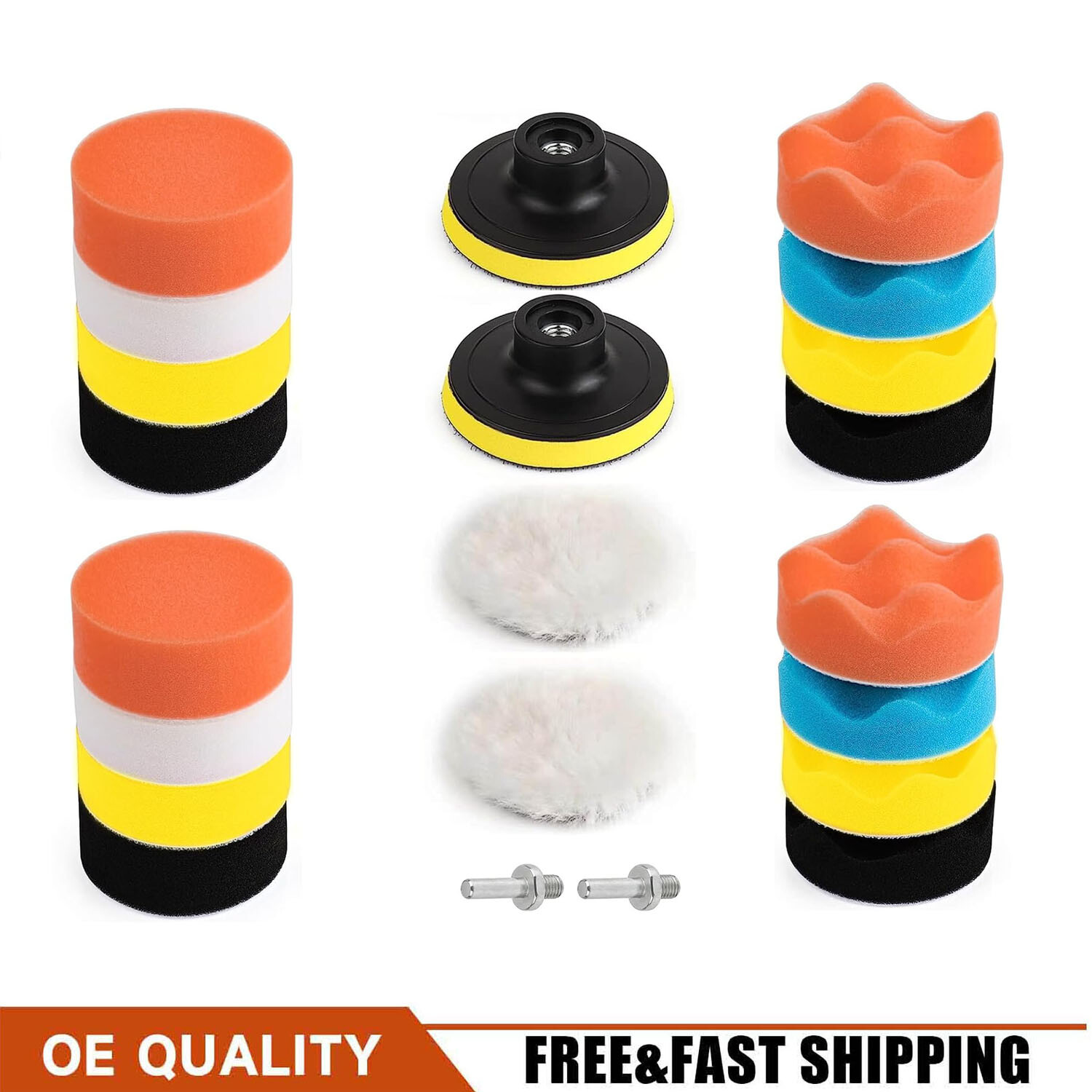 For Drill Sponge Waxing Foam Polisher Car Buffing Pads Polishing  3" Inch 22pcs