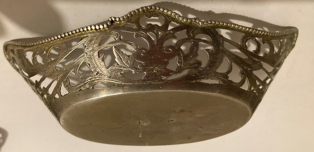 Vintage Germany 800 Silver Basket Pierced Open Work Nuts Candy