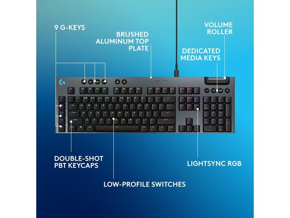 Logitech G915 X LIGHTSPEED Tactile Full-Sized Wired Gaming Keyboard