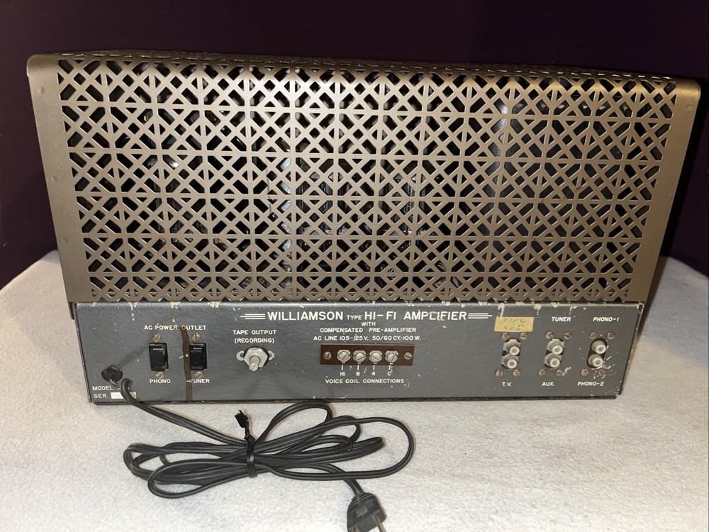 Williamson Type HI-FI Amplifier W/ Compensated Pre-Amplifier Model WAK Working!!