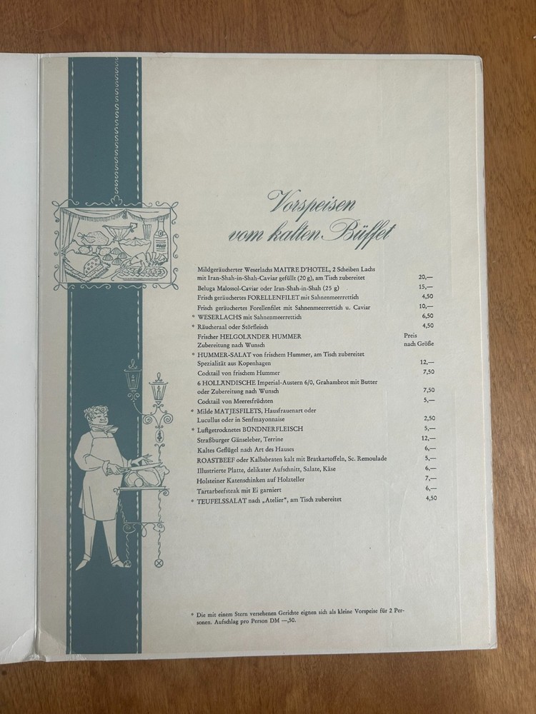 Vintgae Hotel Berlin Menu Booklet
