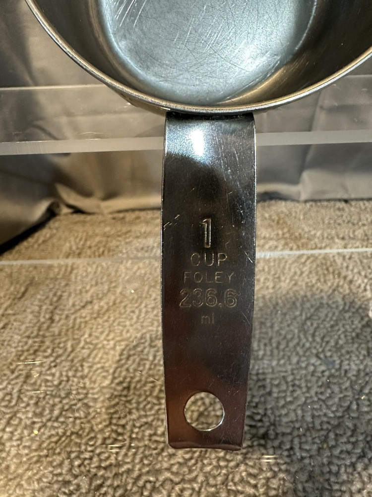 Vintage Foley Script Stainless 1 Cup Measuring Replacement Kitchen USA
