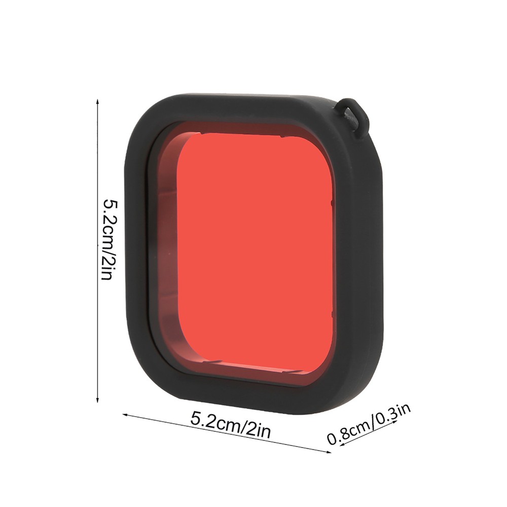 ABS Diving Lens Filter With Rope For 8 Action Camera Waterproof Shellred