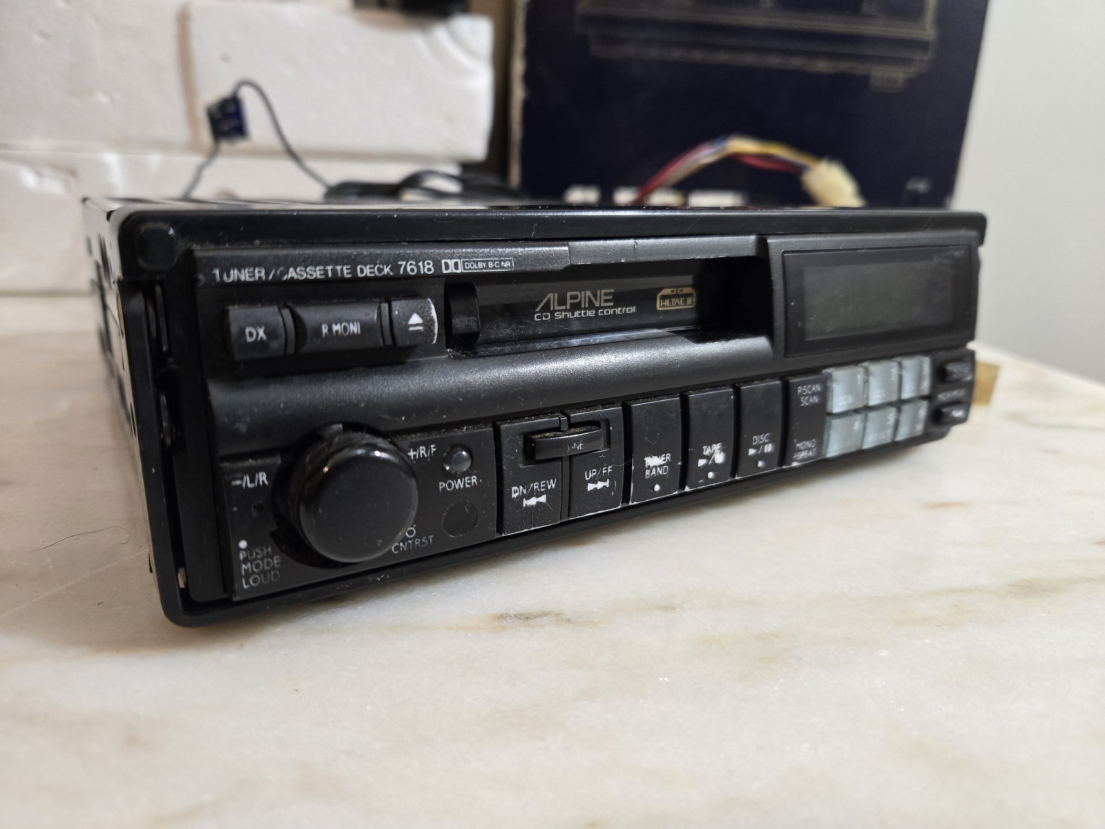 Vintage Rare Alpine 7618 AM FM Cassette Player Tuner Stereo -COMPLETE- UNTESTED