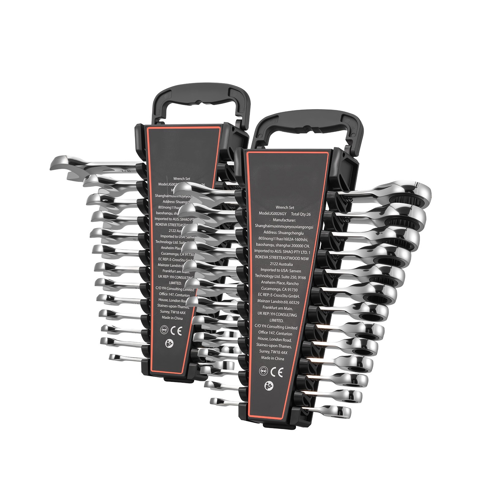 Uimoso 26-Piece Ratcheting Wrench Set for SAE and Metric Repairs