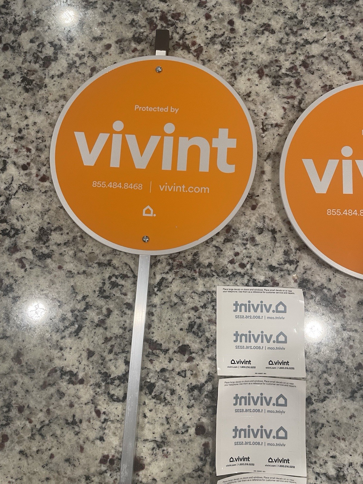 2 - VIVINT. Reflective Security Yard Sign w. 12 Decals *** BRAND NEW ***