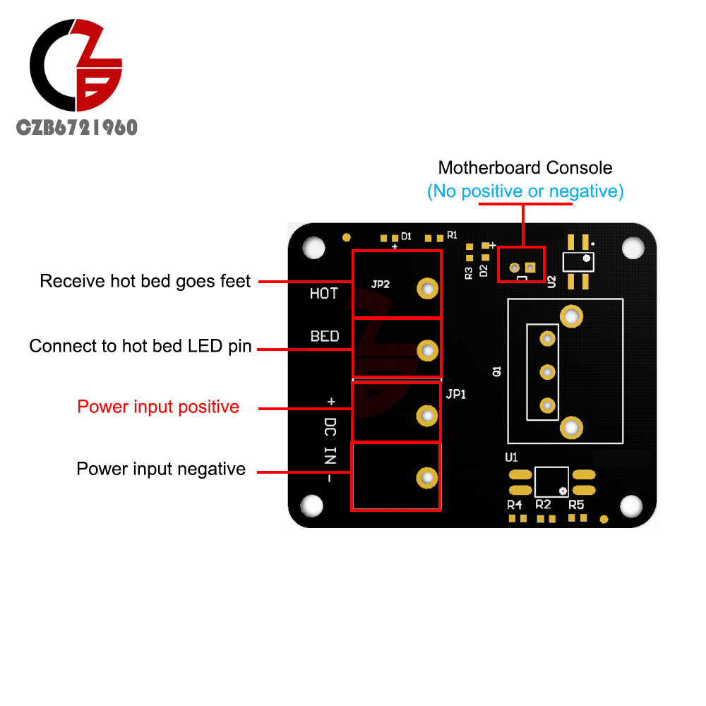 12-24V MOSFET High Current Load Hot Bed Module 3D Printer Power Expansion Board