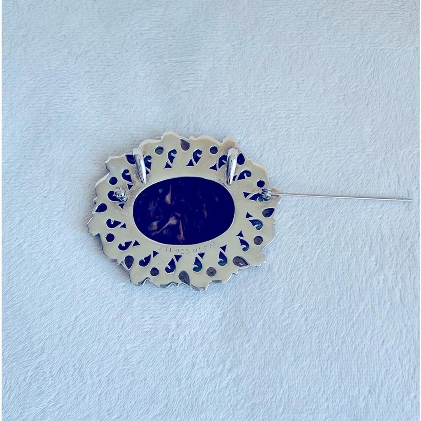 Brooch Pendant Sterling Silver Himalayan Agate Citrine Nepal PTI Pin