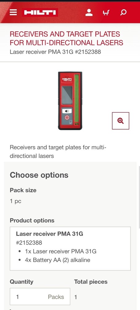 Hilti laser level receiver