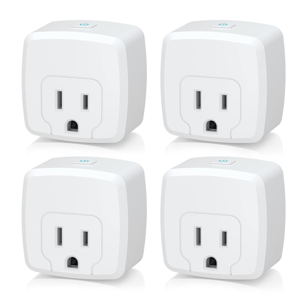HBN Smart Plug Mini 15A WiFi Outlet Works with Alexa Google Timer 4 Pack