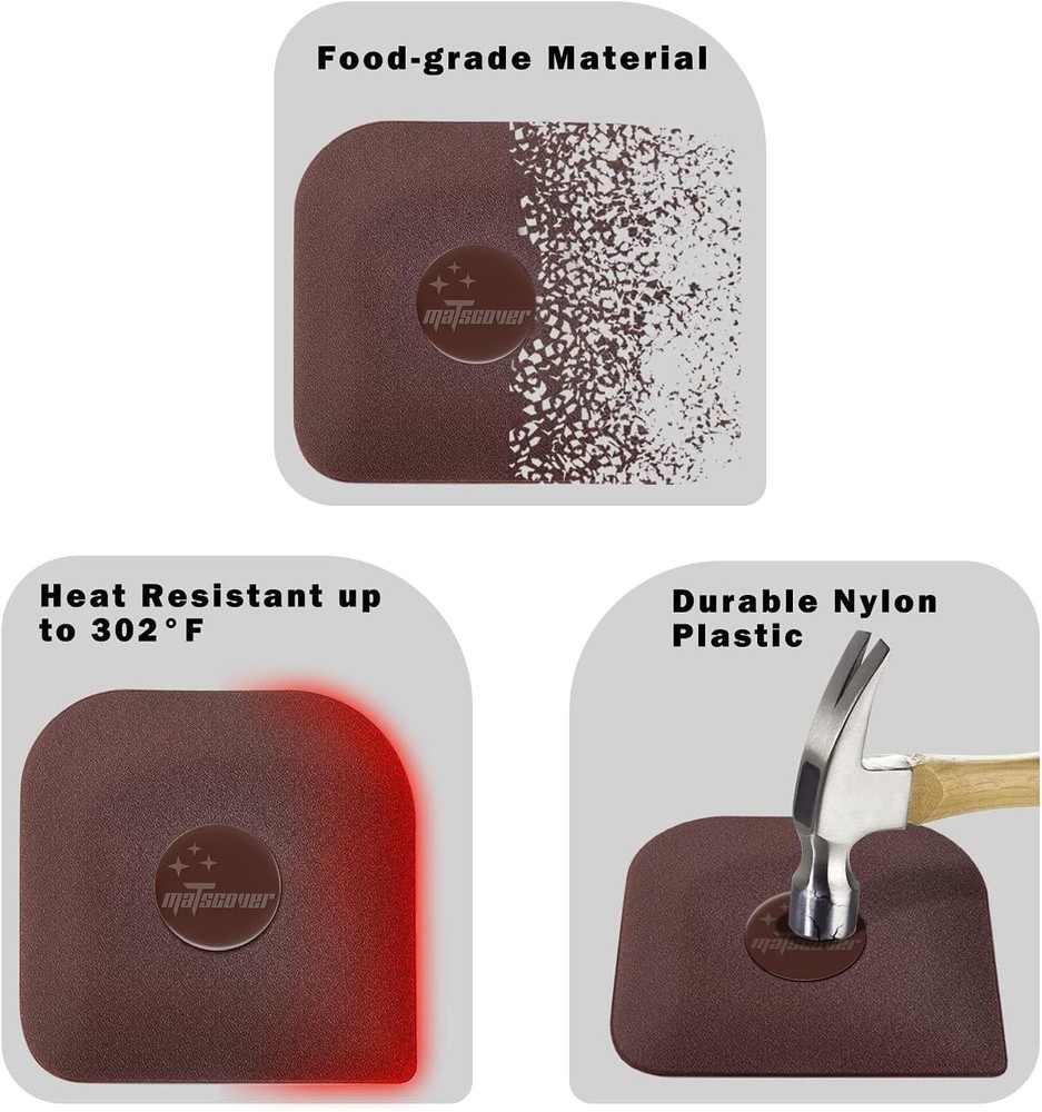 Sturdy Non-Scratch Pan Scraper Set (5 Pcs) - Dishwasher Safe & Versatile
