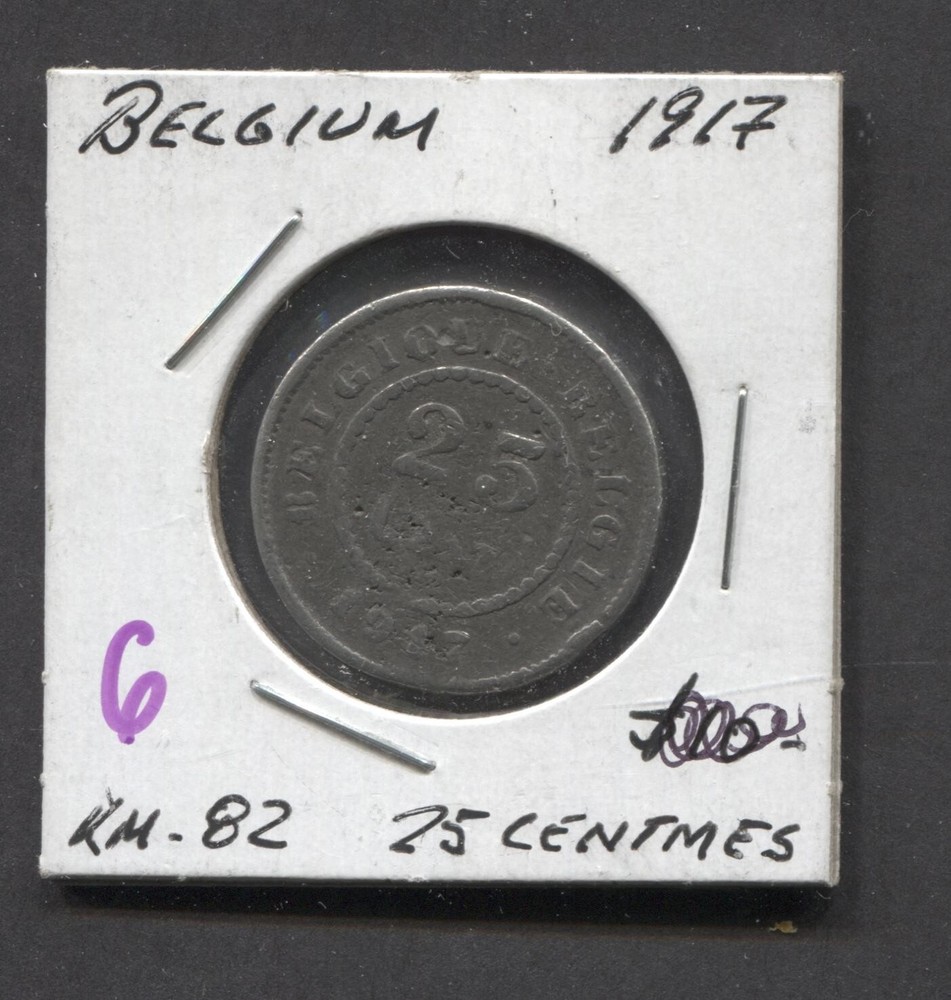 1917-Belgium- 25 Cents