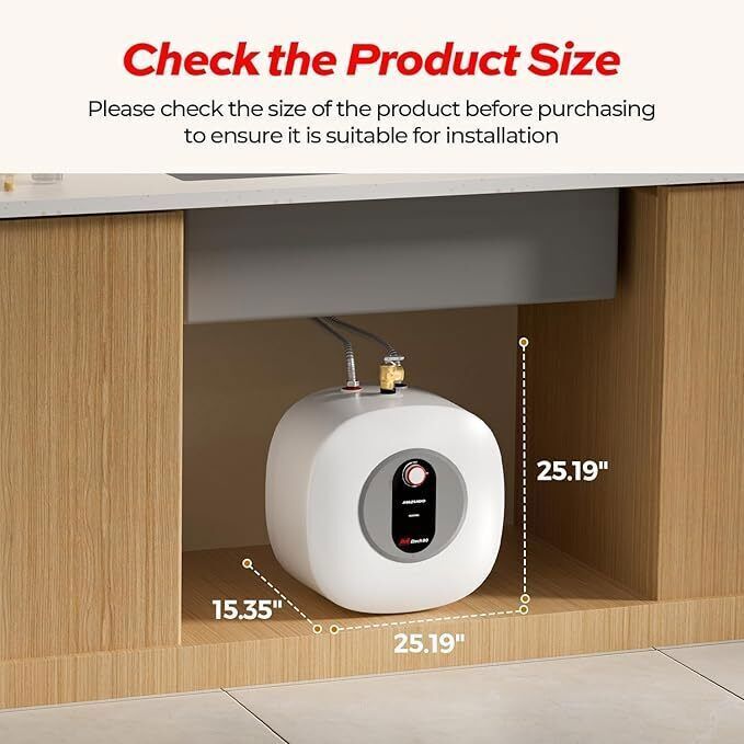 8.0 Gallon Electric Mini Tank Water Heater Instant Hot Water 1440W For RV Camper