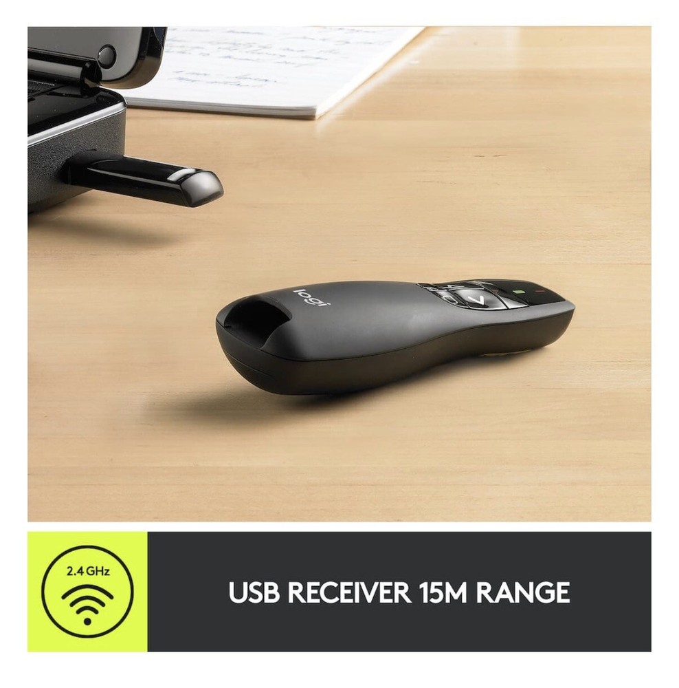 Logitech R400 Laser Presentation Remote - Black