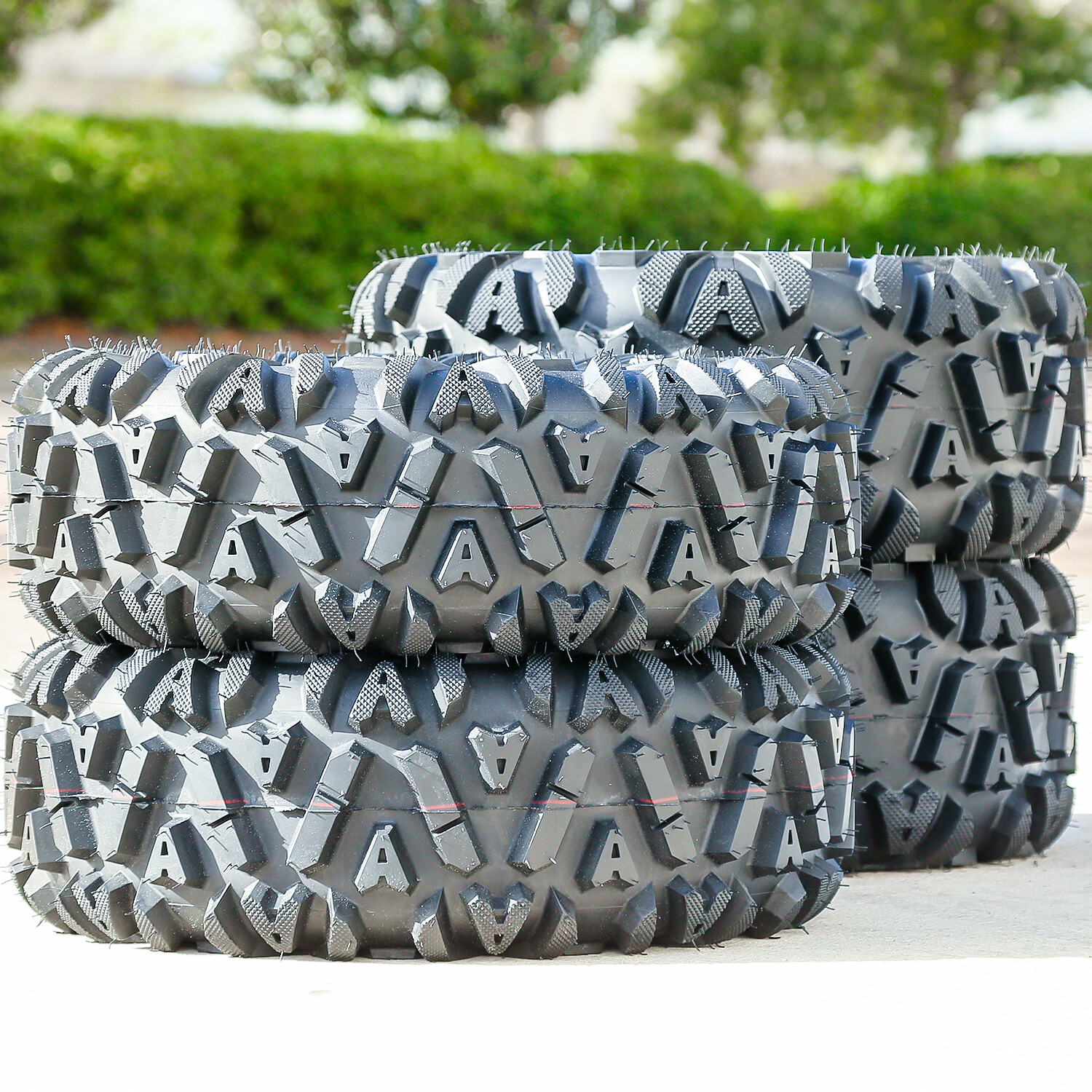 Set of 4 Forerunner Knight ATV UTV Mud Tires 2x 25x10-12 2x 25x8-12 6 Ply