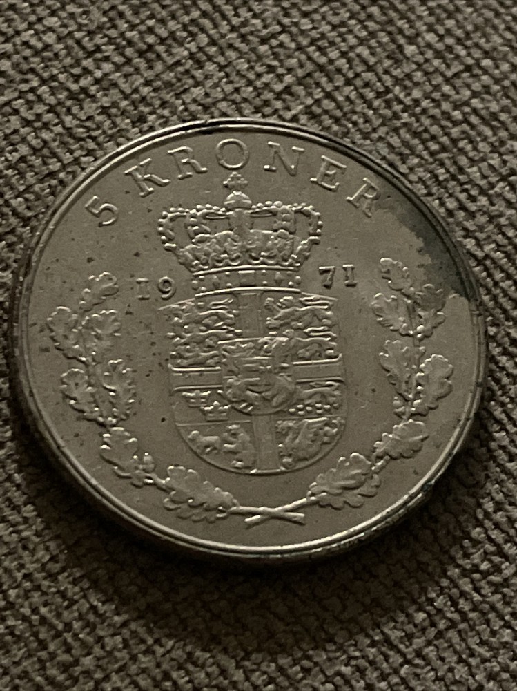 1971 Denmark 5 Kroner TK602*