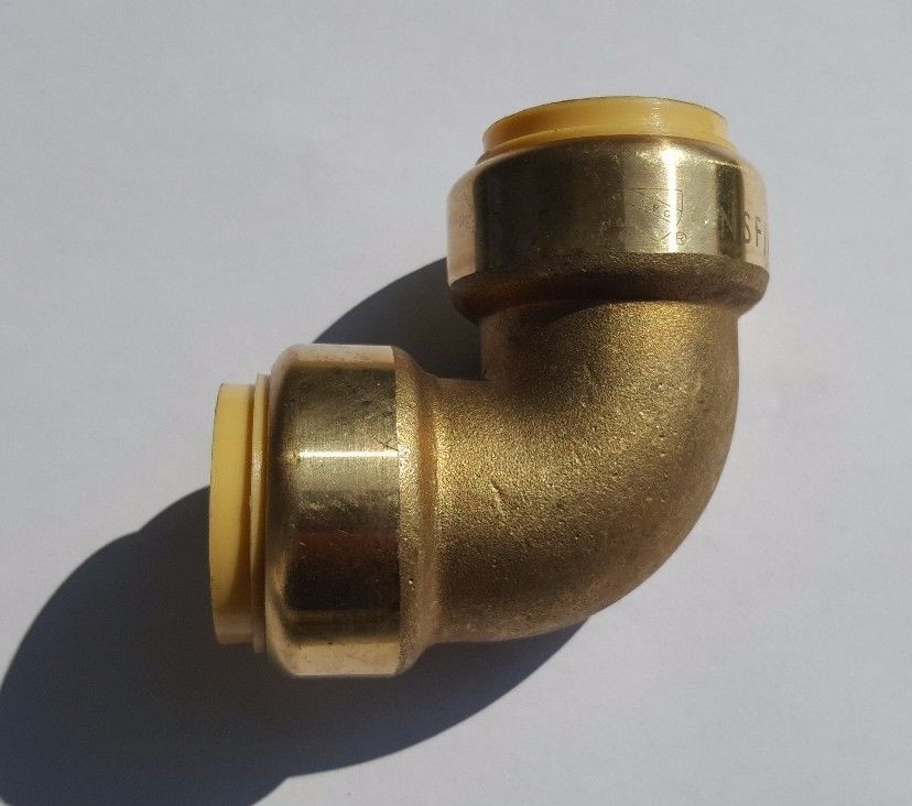 10 PIECES 1" X 1" SHARKBITE STYLE PUSH FIT ELBOW FITTINGS NEW! LEAD FREE BRASS