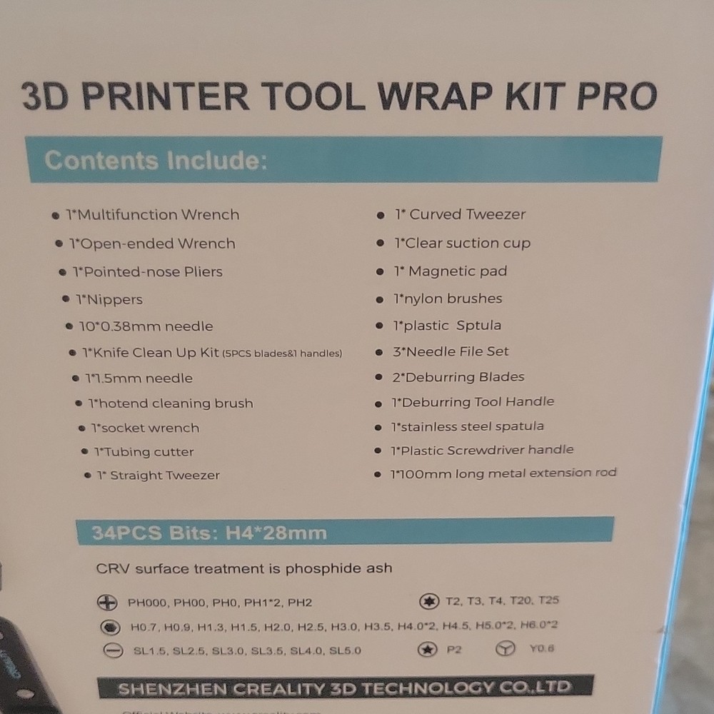 Creality 3D Printer Tool Wrap Kit Pro 34PCS Accessory Set with Case