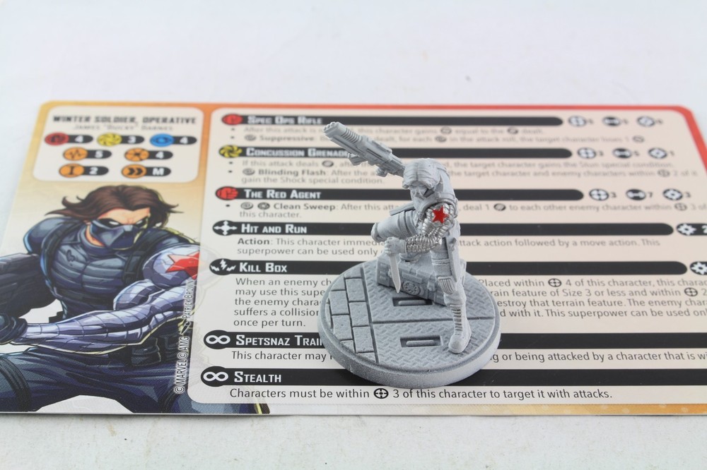 Marvel Crisis Protocol Board Game Figure Based Painted Winter Soldier Operative