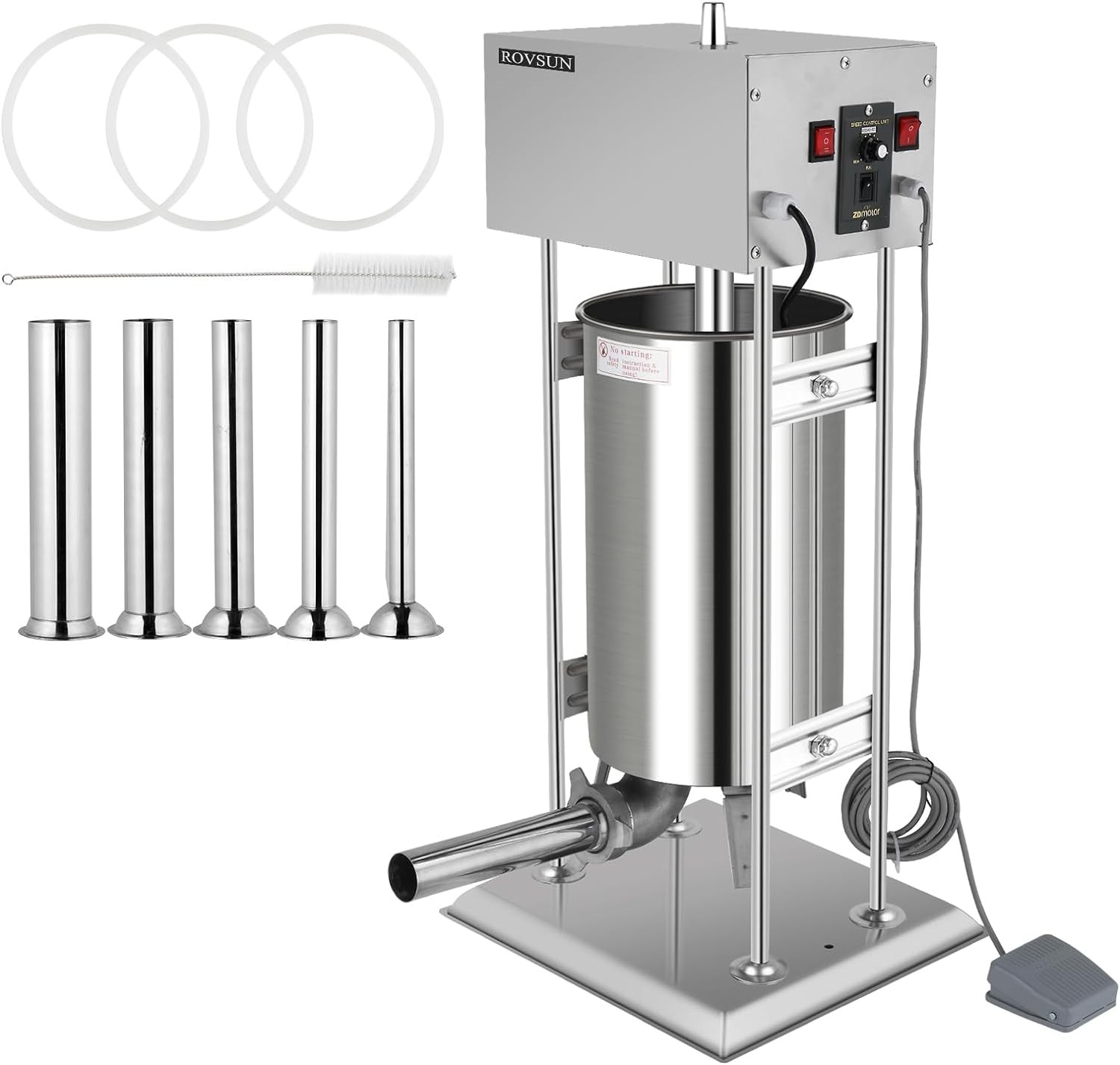 Electric Sausage Stuffer Maker 10L /15.4LBS Meat Filler Machine Stainless Steel