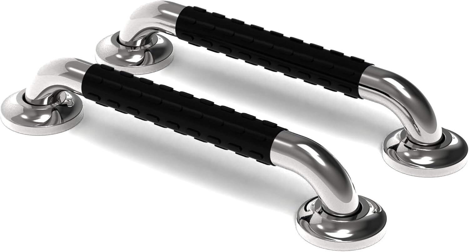 16" ADA Bathroom Grab Bar with Soft Anti-Slip Grip, 500 lb Safety Support Rail