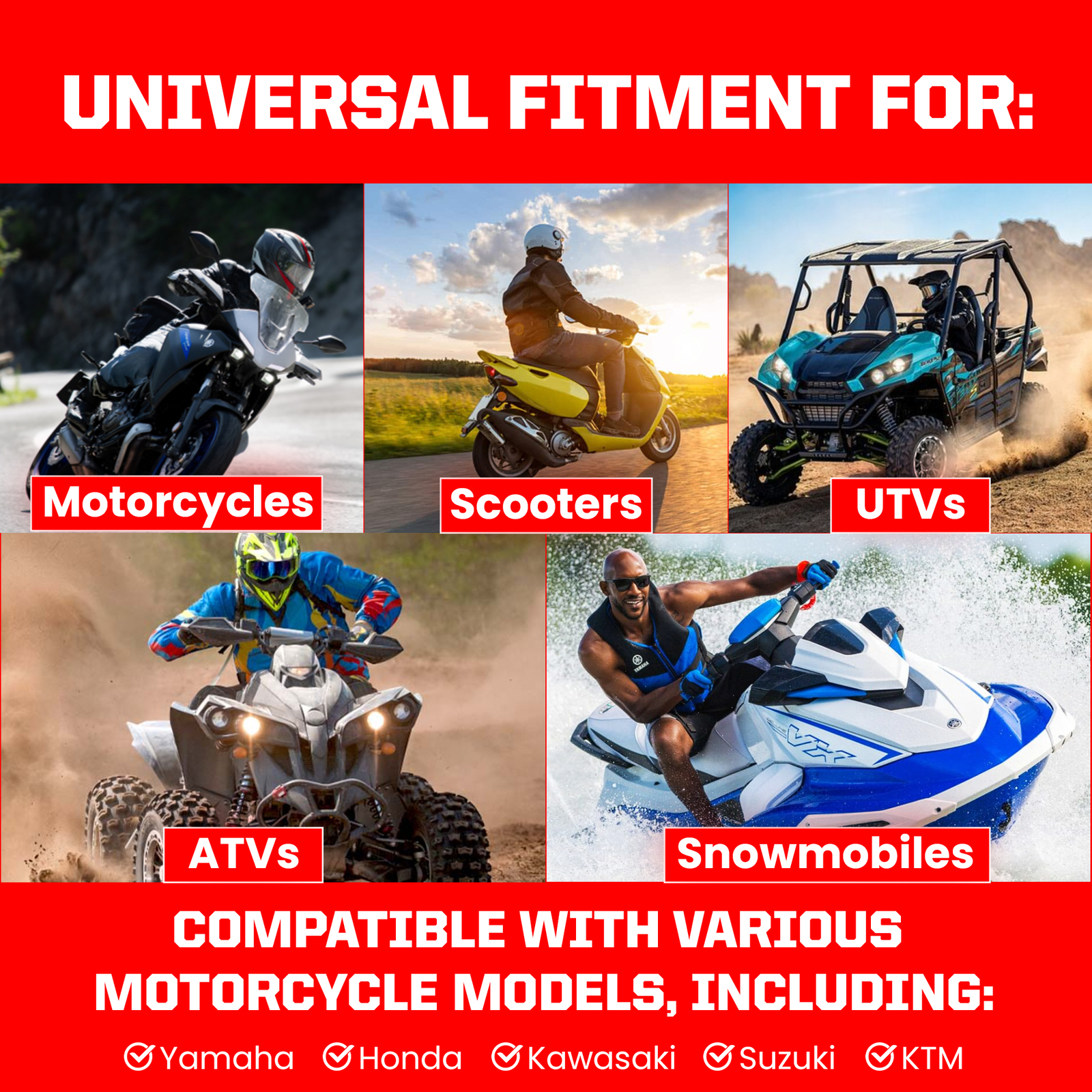 Outlaw Racing Clear Inline Gas Fuel Filters Motorcycle Scooter ATV 1/4" (2 Pack)