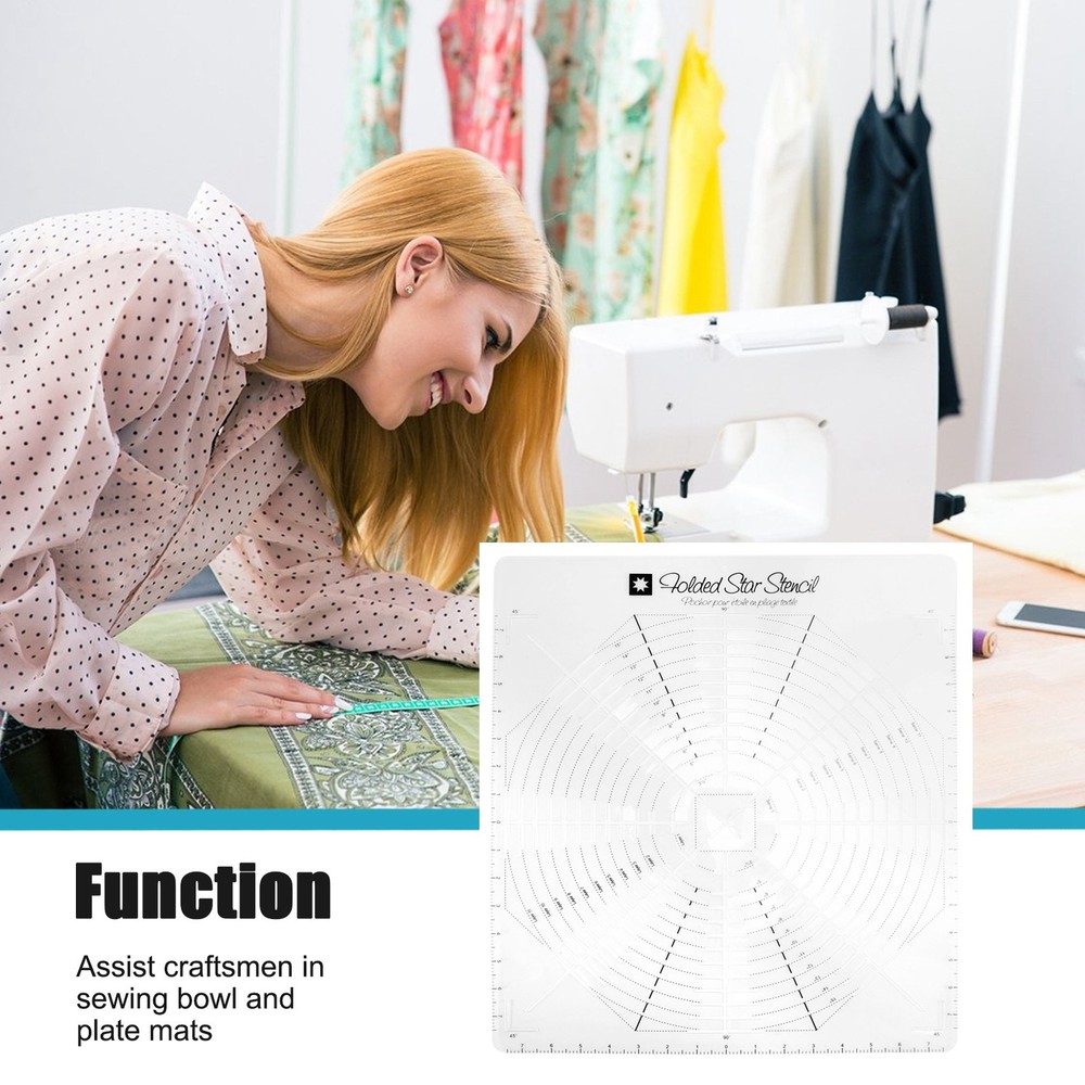 Folded Star Guide Template for Fabric, Printed Interfacing Templates Made3602