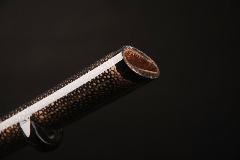 Full Wrapped With Black Real Rayskin With Black Horn Mountings Katana Saya