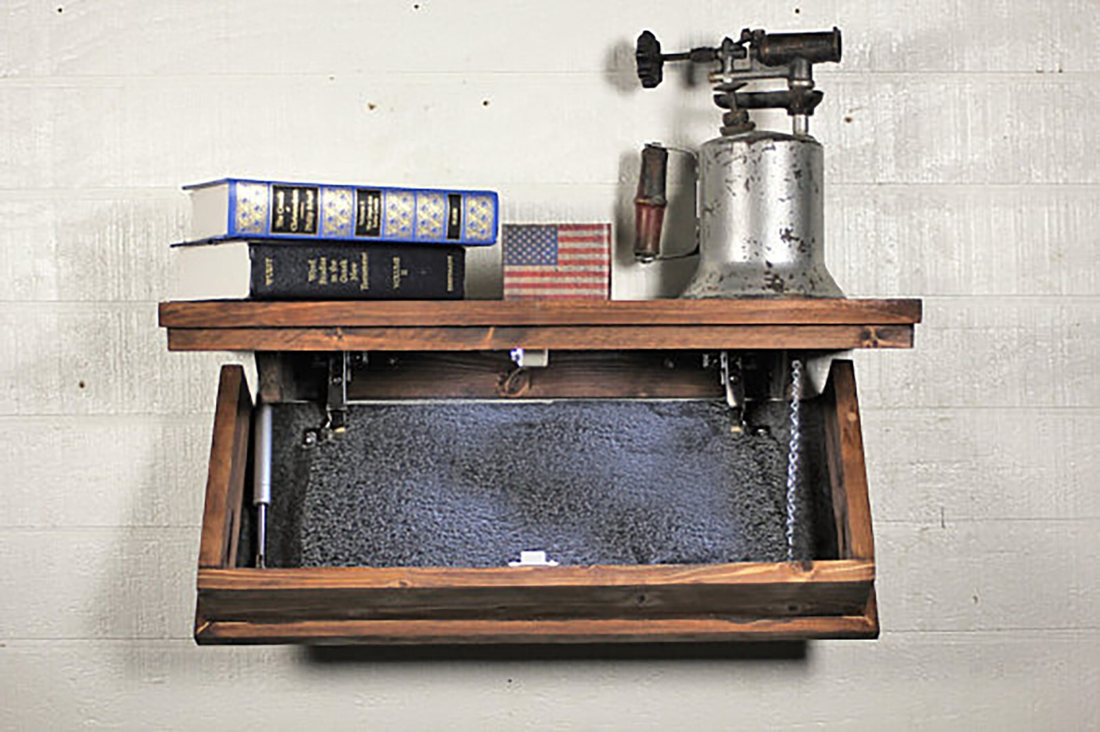 Floating Shelf with Hidden Gun Storage, shelf with Hidden Compartment