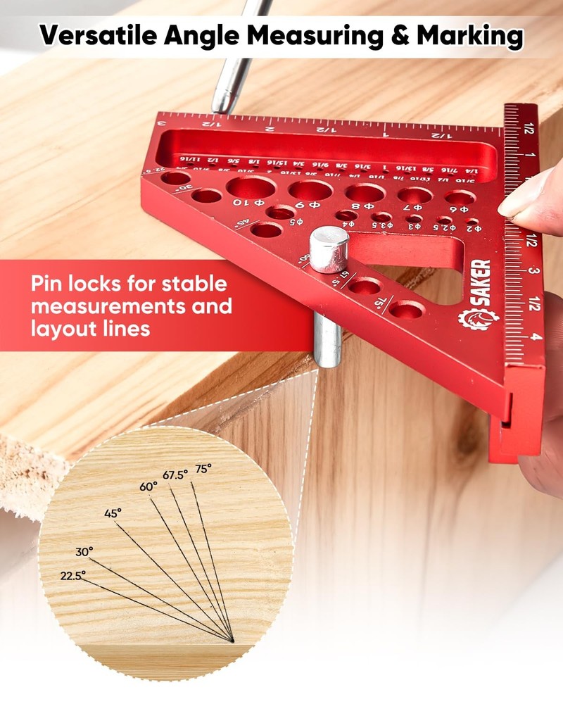 Saker Miter Saw Protractor|7-Inch Aluminum Protractor Angle Finder Featuring...
