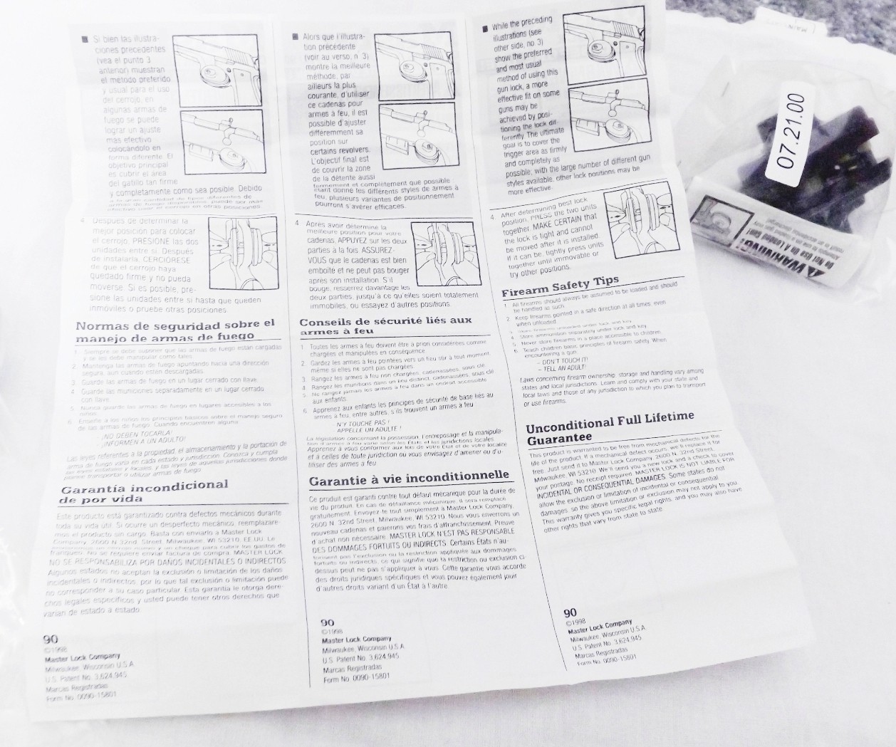 7 Master USA Smith & Wesson Trigger Locks Pre-2002 Pre-Lock $5 ea free ship