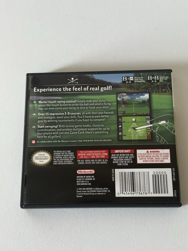 True Swing Golf 2006 Nintendo DS MANUAL & CASE ONLY