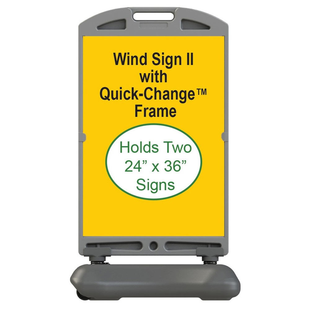 Plasticade Wind Sign 2 Quick Change Frame 24" x 36" Display, Gray (Open Box)