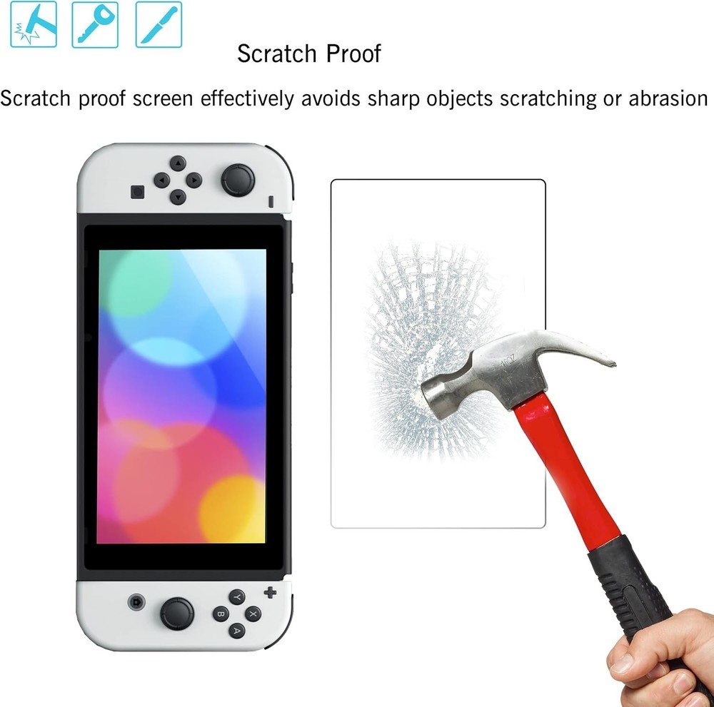 4-Pack Tempered Glass Screen Protector for Nintendo Switch OLED 2021 w/ Alignmen