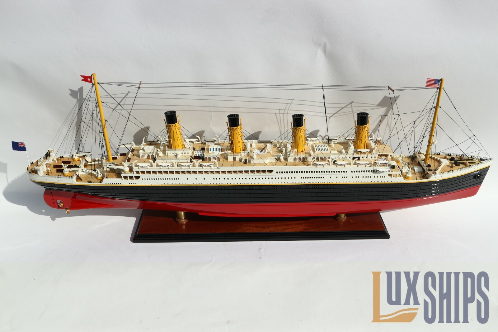RMS Titanic Wooden Ship Model With Lights - RMS Titanic Model Ship