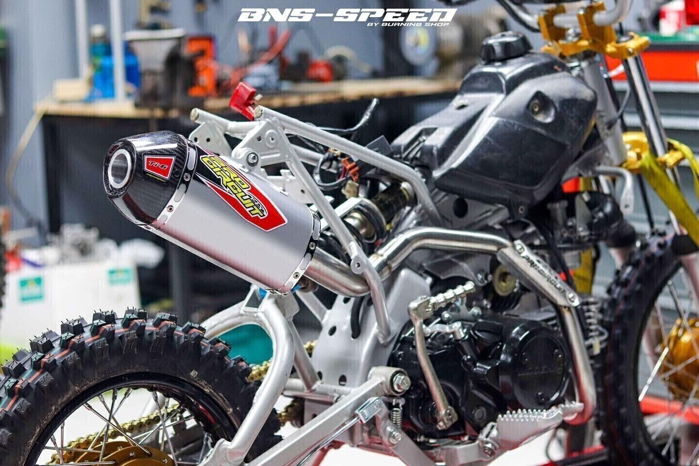 EXHAUST MUFFLER RACING CARBON PIPE FULL SYSTEM FIT FOR KAWASAKI KLX110 KLX110L