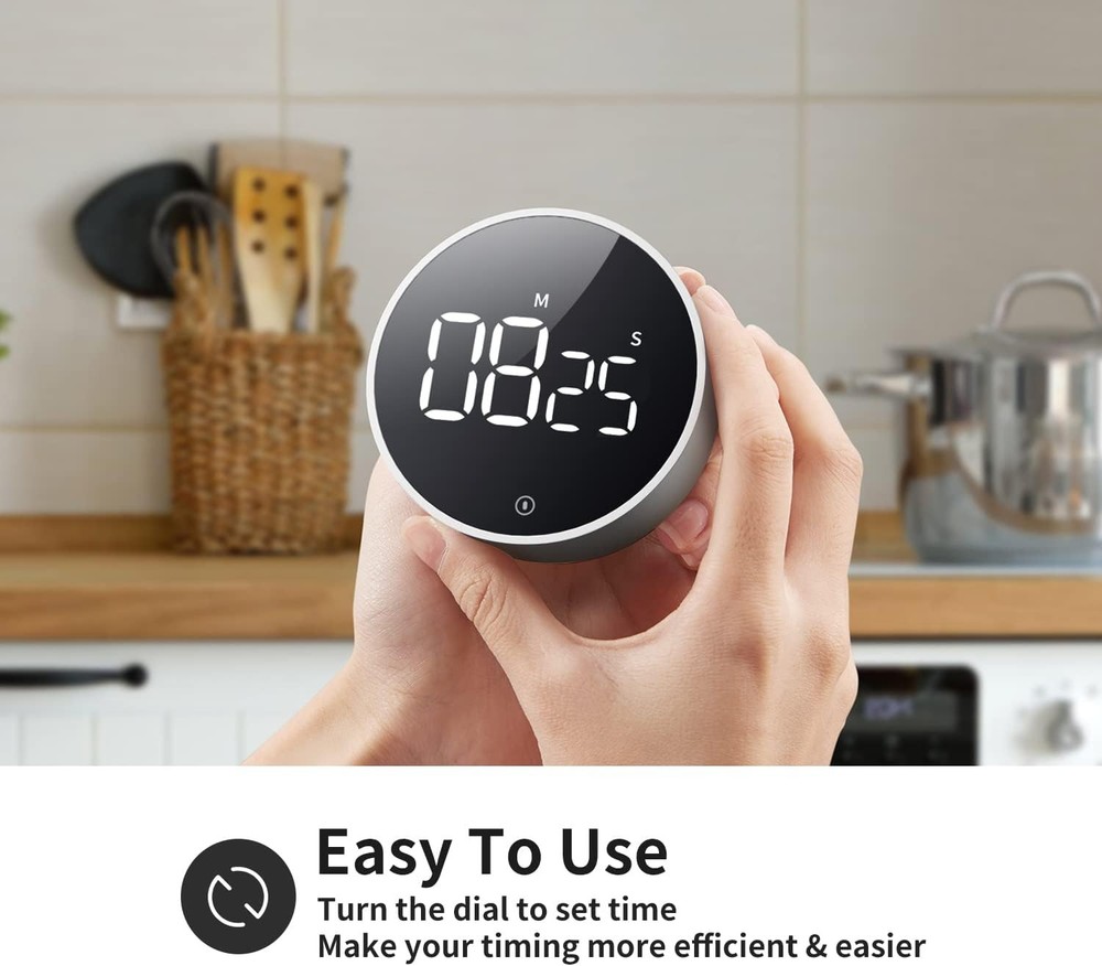VOCOO Digital Kitchen Timer - Magnetic Countdown Countup Timer with Large LED Di