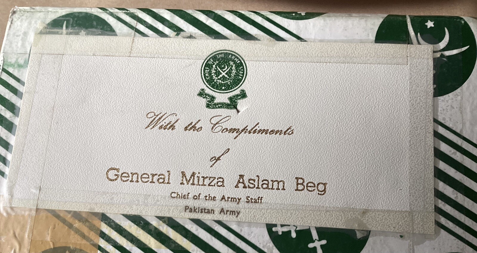 Pakistan Army Talwar Saber | Gift From General Mirza Aslam Beg, with Box, 32”