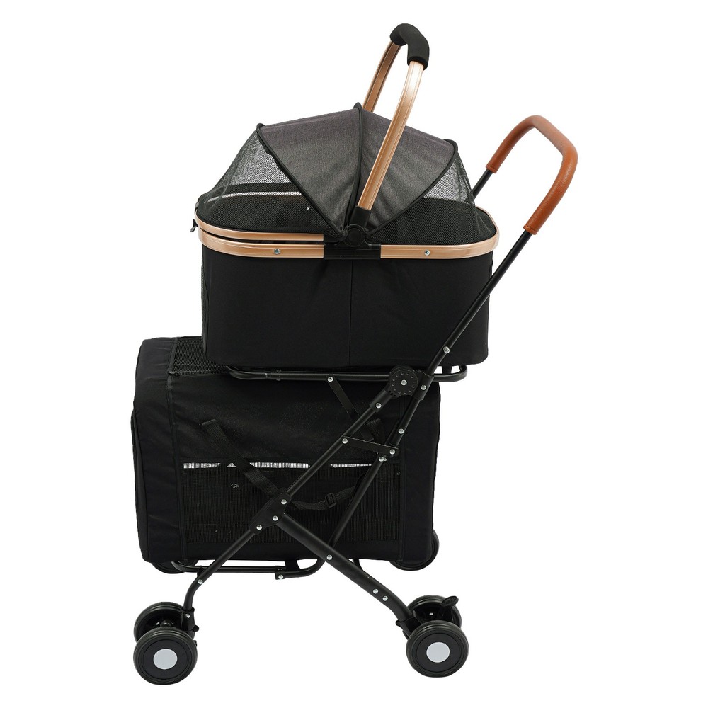 Dog & Cat Foldable Pet Stroller, Foldable Pet Stroller for Small & Medium Dogs