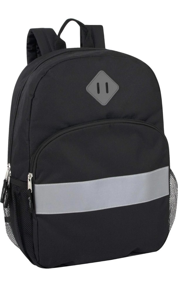 Solid Color Backpack for School - Backpack with Reflector Strip