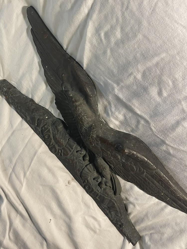 LARGE Antique Solid Bronze Patriotic Honor Roll Eagle Architectural Salvage