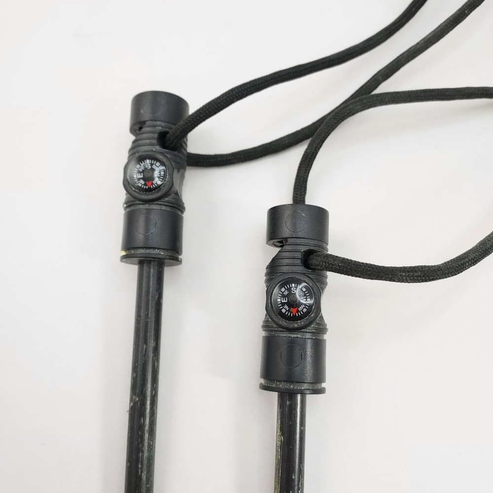 EXTREMUS Two Magnesium Rod Fire Starters w/ Compass, Emergency Whistle, Striker
