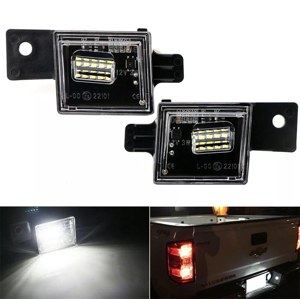 2 PCS LED License Plate Light For Chevy Silverado GMC Sierra Canyon 6000K White