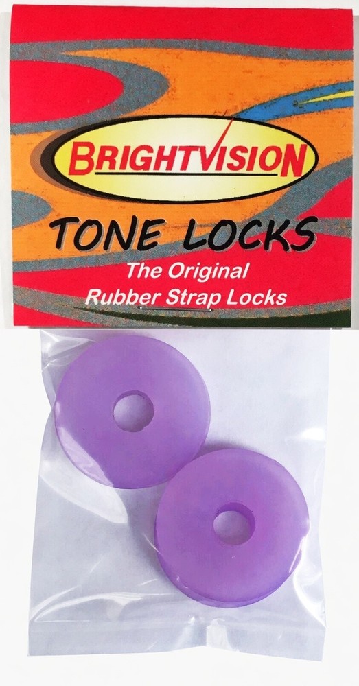Four ICE-PURPLE Rubber Guitar Strap Locks - Classic Design & Great Reliability